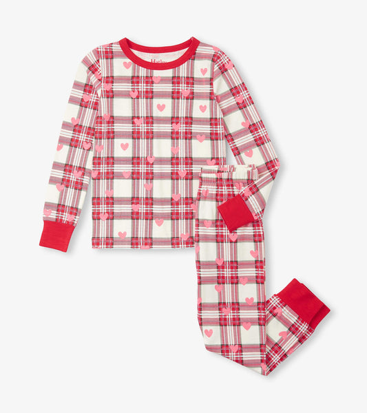 Girls Plaid Hearts Pajama Set - Hatley Girls