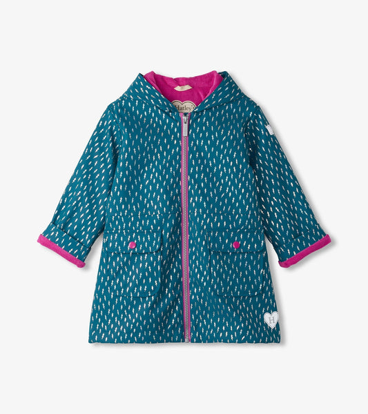 Girls Mini Lightning Bolts Zip-Up Rain Jacket - Hatley Girls