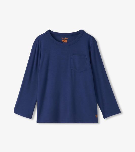 Boys Patriot Blue Long Sleeve Bamboo T-Shirt - Hatley Boys