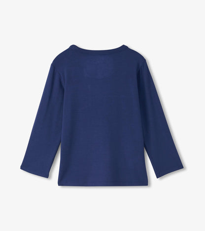 Boys Patriot Blue Long Sleeve Bamboo T-Shirt - Hatley Boys