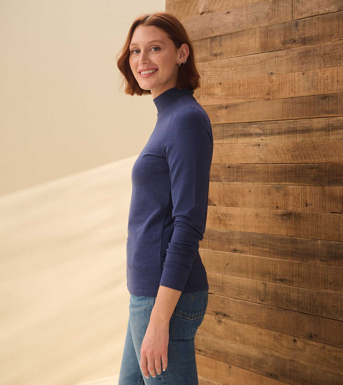 Mock Neck Top - Patriot Blue - Hatley Women