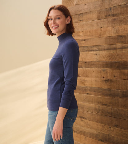 Mock Neck Top - Patriot Blue - Hatley Women