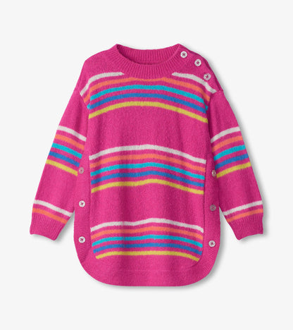 Girls Rainbow Stripes Sweater Tunic - Hatley Girls