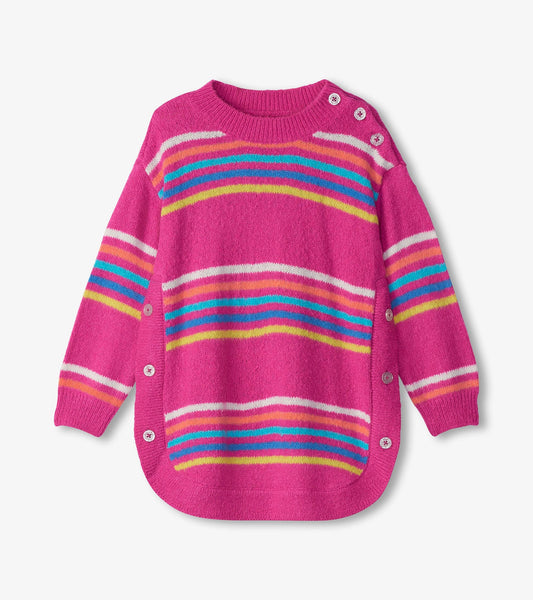 Girls Rainbow Stripes Sweater Tunic - Hatley Girls