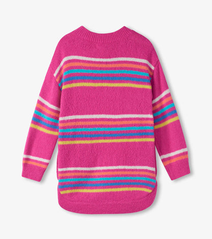 Girls Rainbow Stripes Sweater Tunic - Hatley Girls