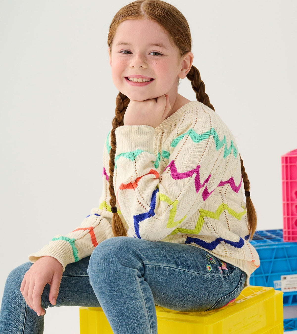 Girls Rainbow Sweater - Hatley Girls