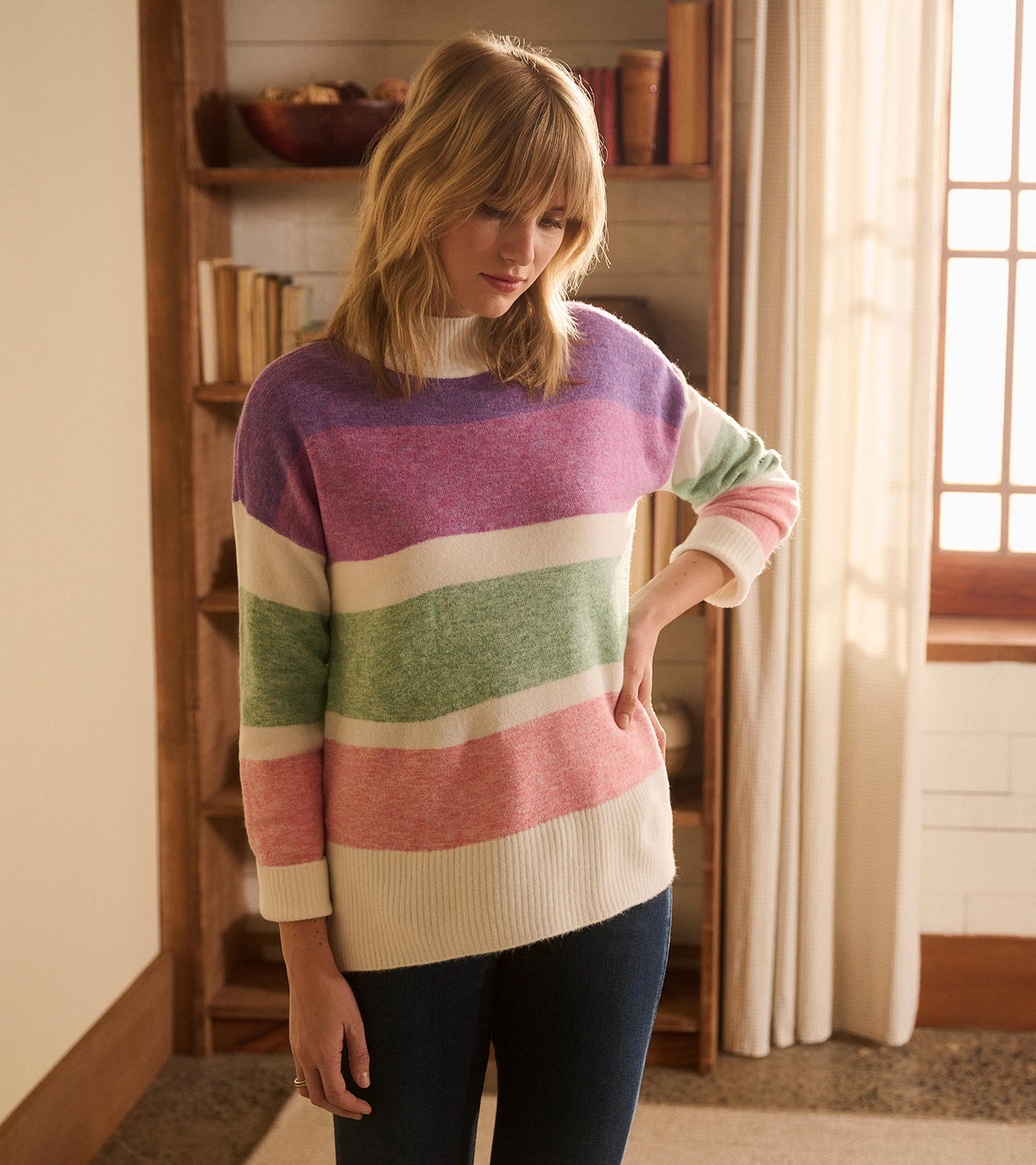 Mock Neck Tunic - Sunrise Color Block - Hatley Women