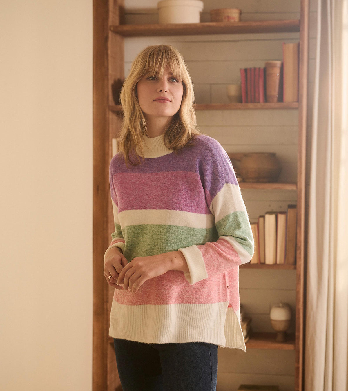 Mock Neck Tunic - Sunrise Color Block - Hatley Women
