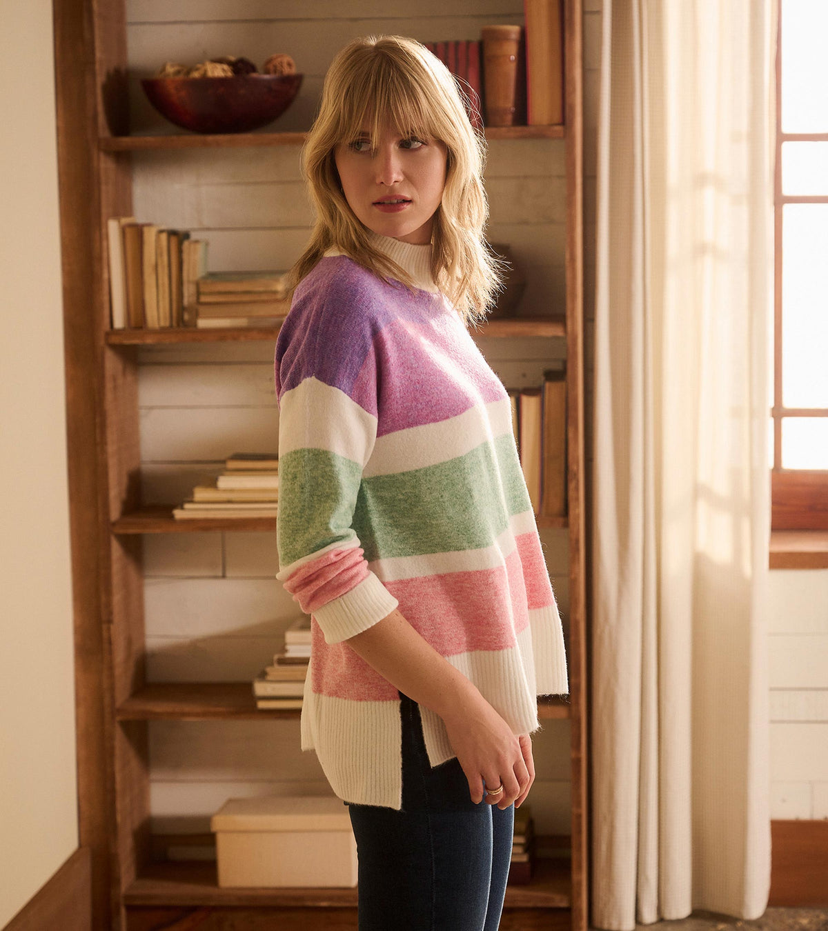 Mock Neck Tunic - Sunrise Color Block - Hatley Women