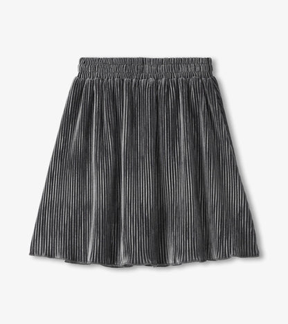 Girls Silver Shine Pleated Velour Skirt - Hatley Girls