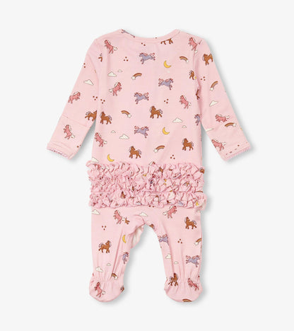 Baby Girls Whimsical Ponies Ruffle Bum Bamboo Sleeper - Hatley Baby & Toddler