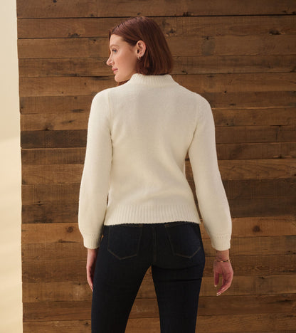 Petal Cable Sweater - Winter White - Hatley Women