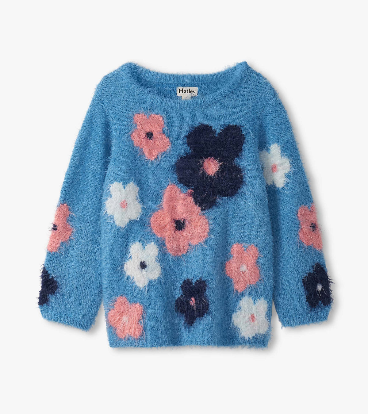 Girls Floral Cluster Furry Sweater - Hatley Girls