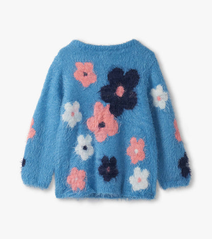 Girls Floral Cluster Furry Sweater - Hatley Girls