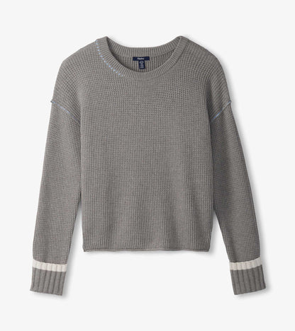 Waffle Knit Sweater - Grey - Hatley Women
