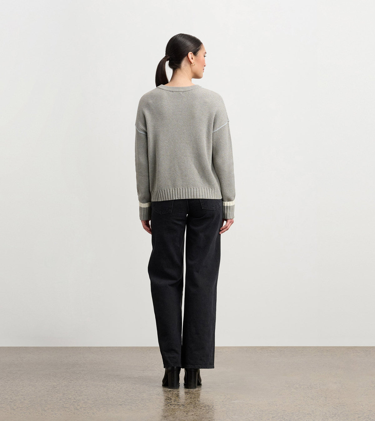 Waffle Knit Sweater - Grey - Hatley Women