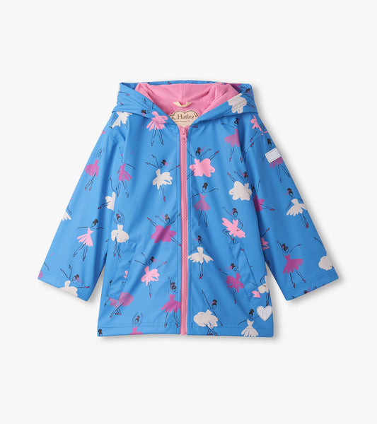 Girls Ballet School Color Changing Zip-Up Rain Jacket - Hatley Girls