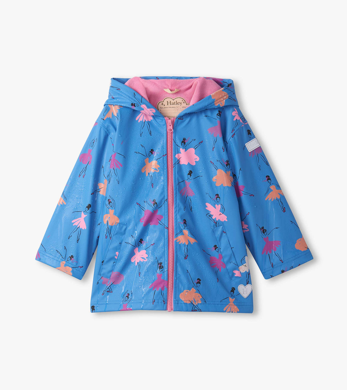 Girls Ballet School Color Changing Zip-Up Rain Jacket - Hatley Girls