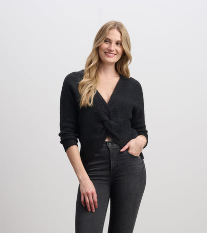 Cross Over Sweater - Black - Hatley Women