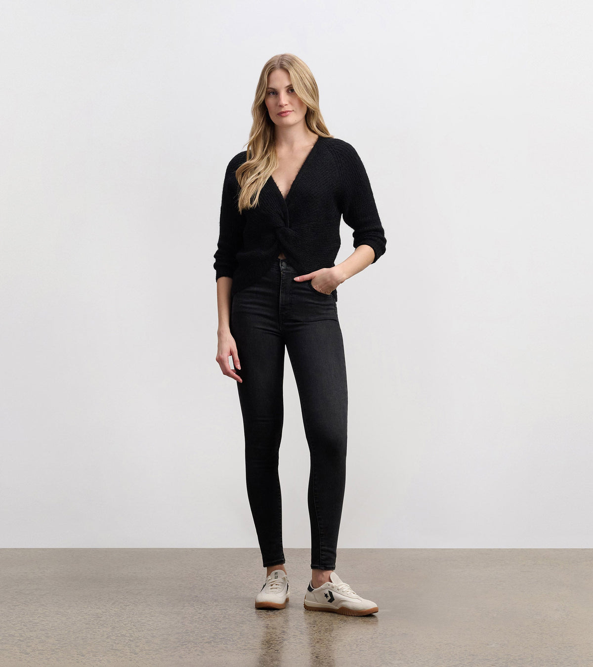 Cross Over Sweater - Black - Hatley Women