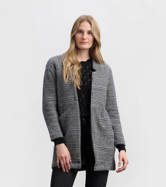 Cozy Open Blazer - Black Check - Hatley Women