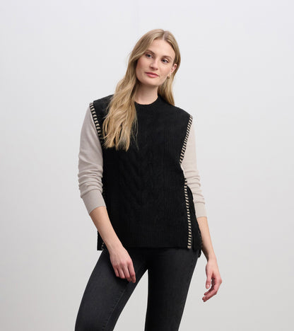 Side-Tie Sweater Vest - Black - Hatley Women