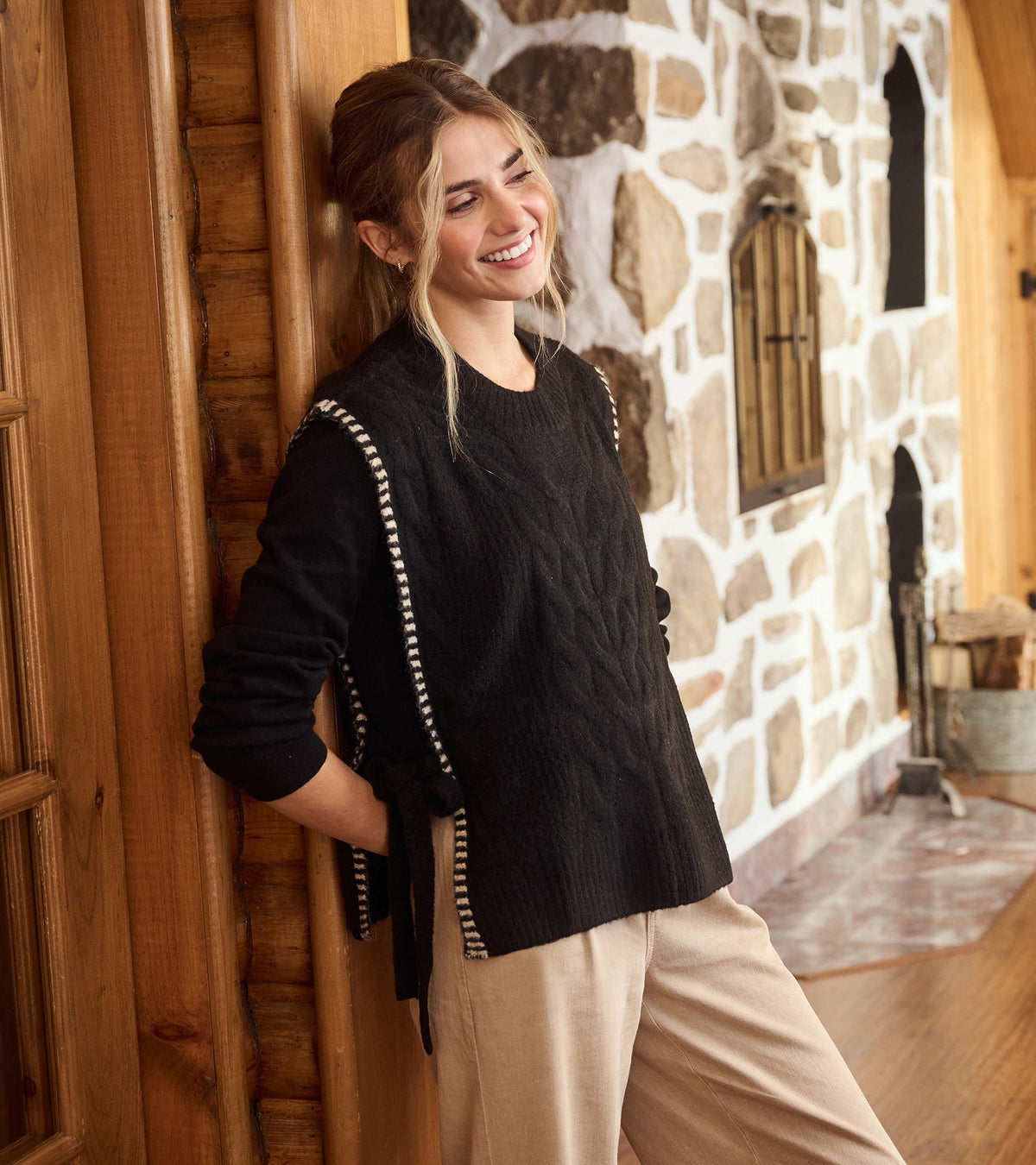 Side-Tie Sweater Vest - Black - Hatley Women