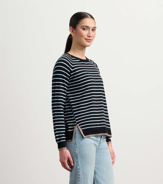 Olivia Sweater - Black Denim Stripes - Hatley Women