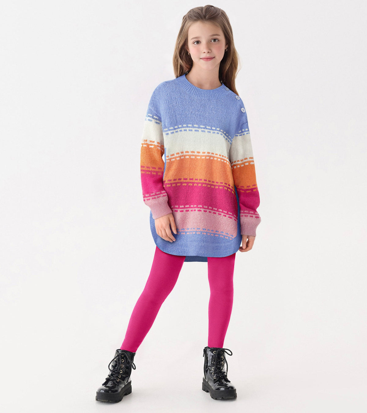Girls Bold Stitch Chunky Sweater Tunic - Hatley Girls