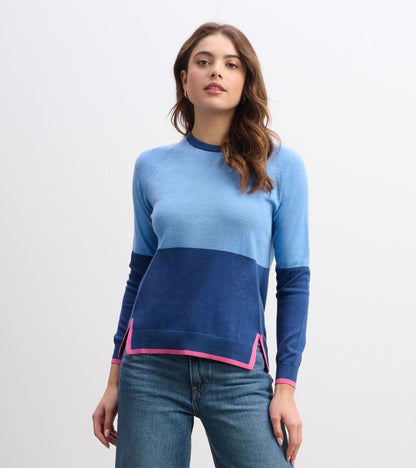 Olivia Sweater - Blue Color Block - Hatley Women