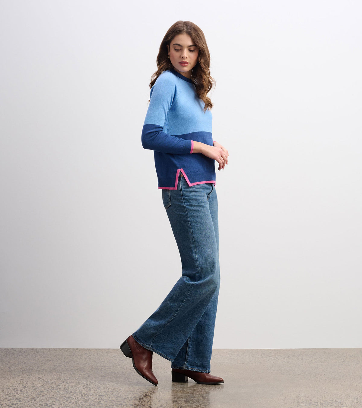 Olivia Sweater - Blue Color Block - Hatley Women
