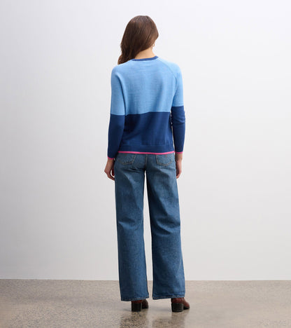 Olivia Sweater - Blue Color Block - Hatley Women