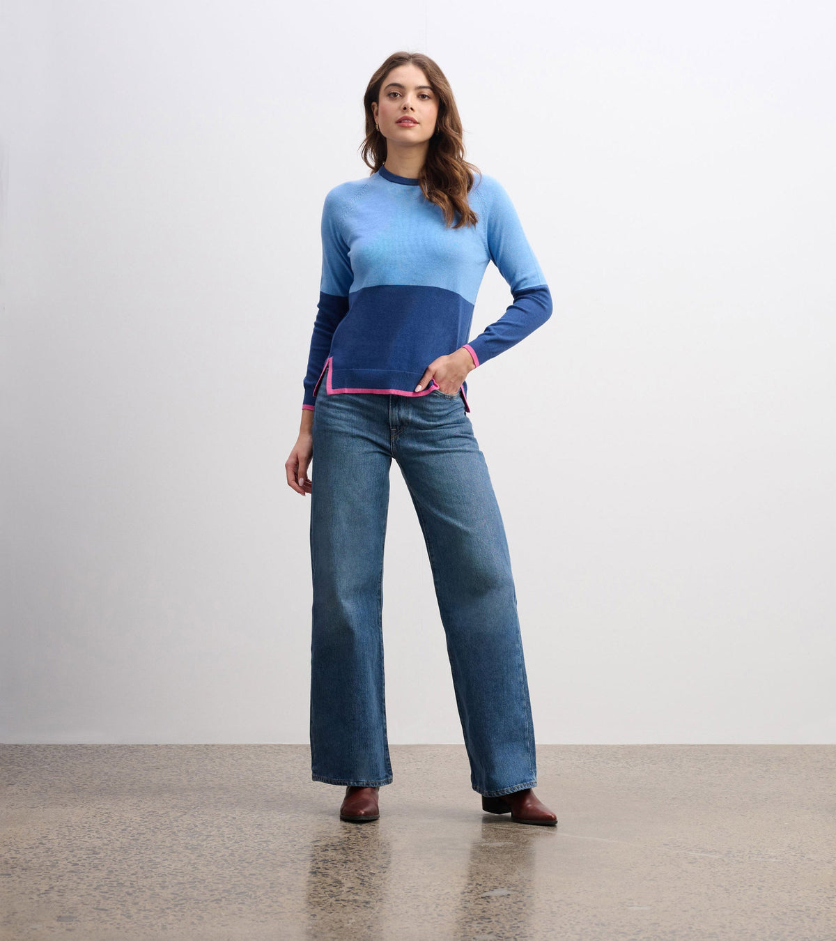 Olivia Sweater - Blue Color Block - Hatley Women