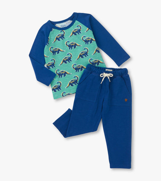 Baby & Toddler Boys Dino Glow Raglan Lounge Set - Hatley Baby & Toddler