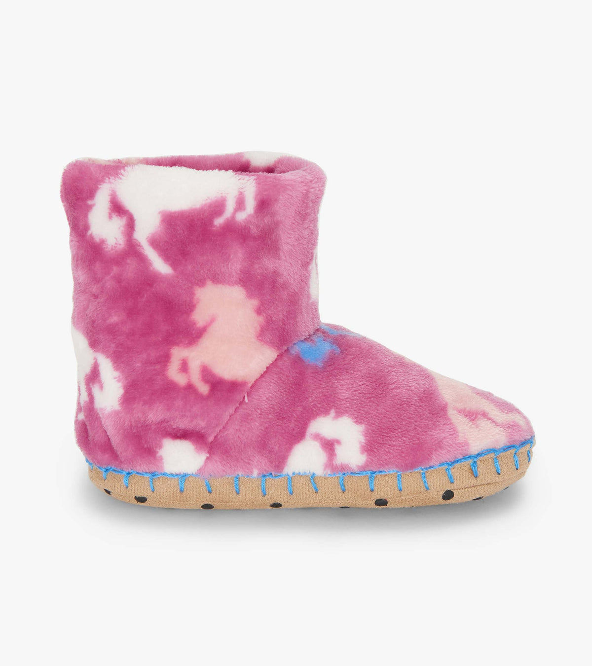 Girls Beautiful Horses Fuzzy Fleece Slippers - Hatley Girls