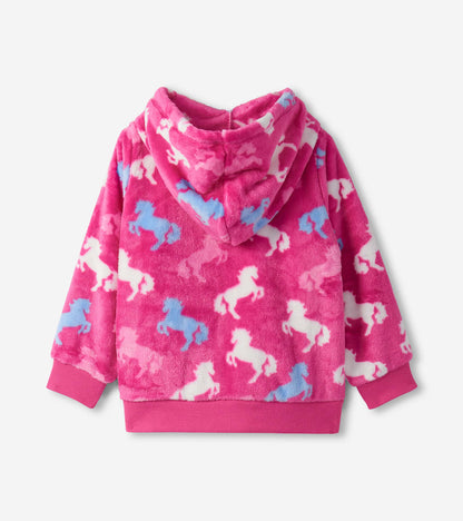 Girls Beautiful Horses Fleece Zip-Up Hoodie - Hatley Girls