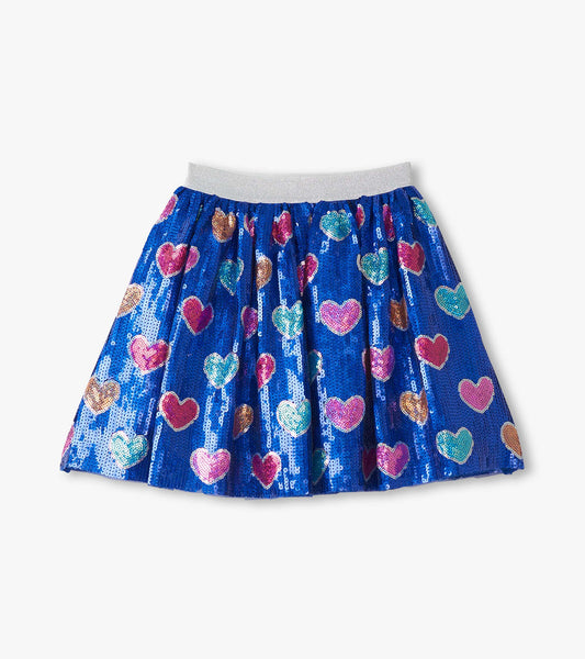 Girls Bursted Hearts Sequin Skirt - Hatley Girls