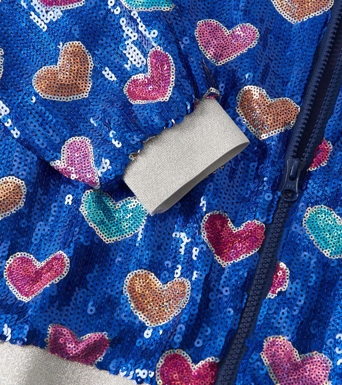 Girls Bursted Hearts Sequin Bomber Jacket - Hatley Girls