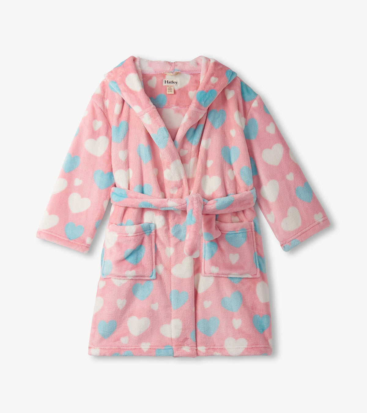 Girls Big Hearts Fuzzy Fleece Robe - Hatley Girls