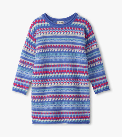 Girls Blueberry Stripe Sweater Dress - Hatley Girls