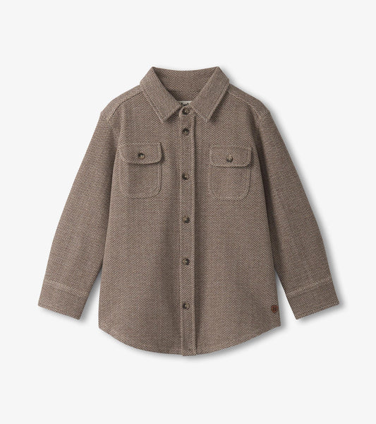 Boys Brown Sugar Herringbone Button Down Shirt - Hatley Boys