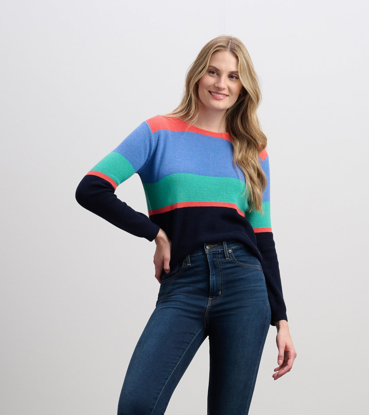 Devon Sweater - Bright Colorblock Stripes - Hatley Women