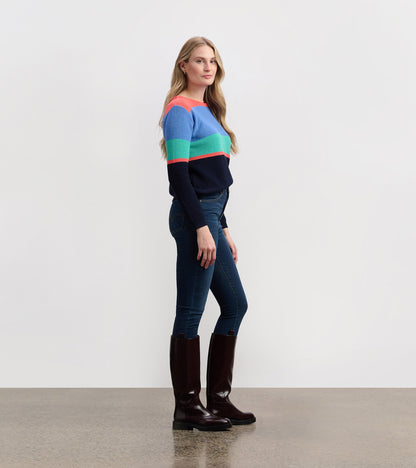 Devon Sweater - Bright Colorblock Stripes - Hatley Women