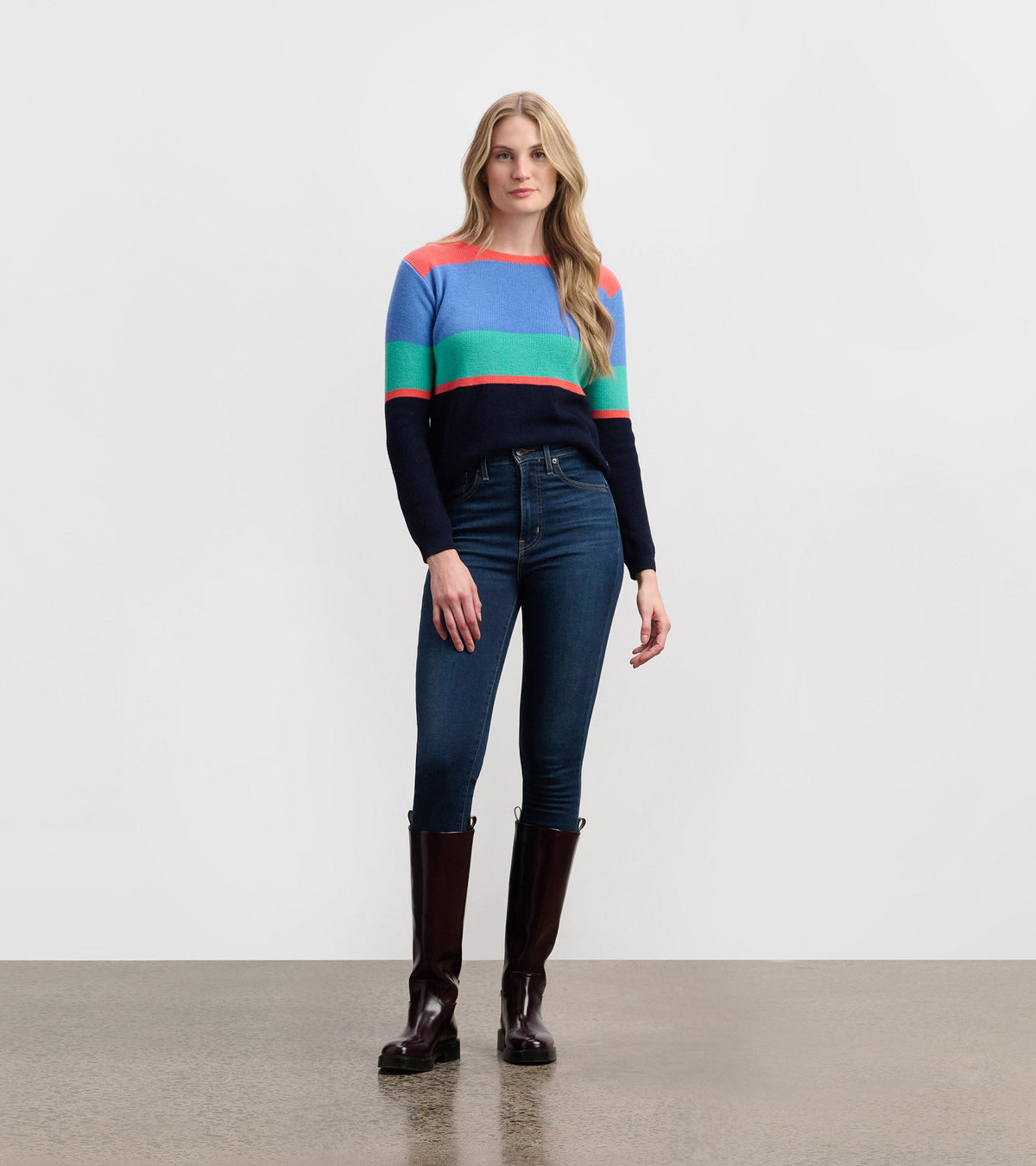 Devon Sweater - Bright Colorblock Stripes - Hatley Women