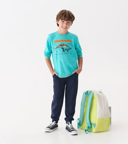 Boys Stegosaurus Glow in the Dark Long Sleeve Graphic Tee - Hatley Boys