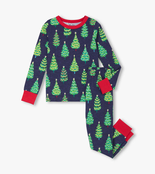 Boys Bottle Brush Trees Glow in the Dark Cotton Pajama Set - Hatley Boys