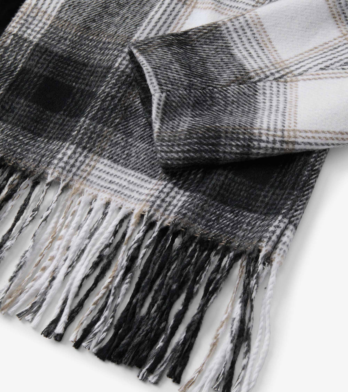 Fringe Jacket - Black and Taupe Plaid - Hatley Women