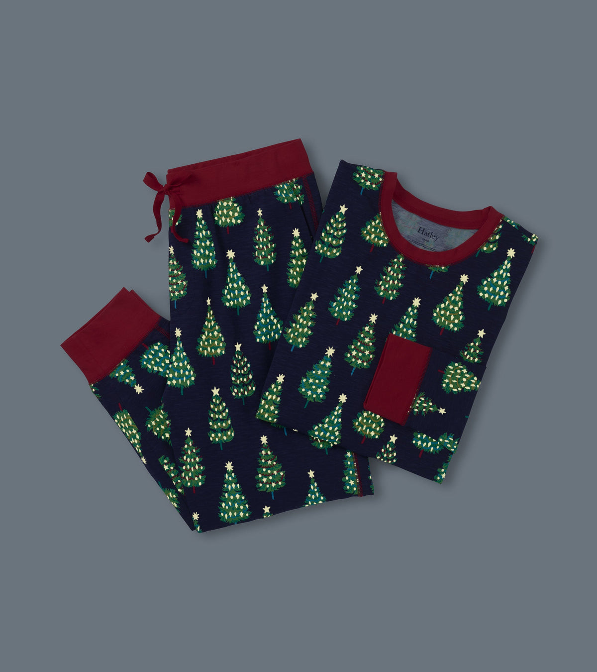 Men's Bottle Brush Trees Glow in the Dark Cotton Pajama Set - Hatley Women