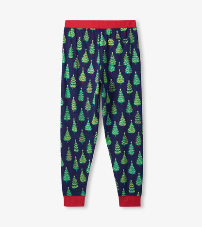 Men's Bottle Brush Trees Glow in the Dark Cotton Pajama Set - Hatley Women