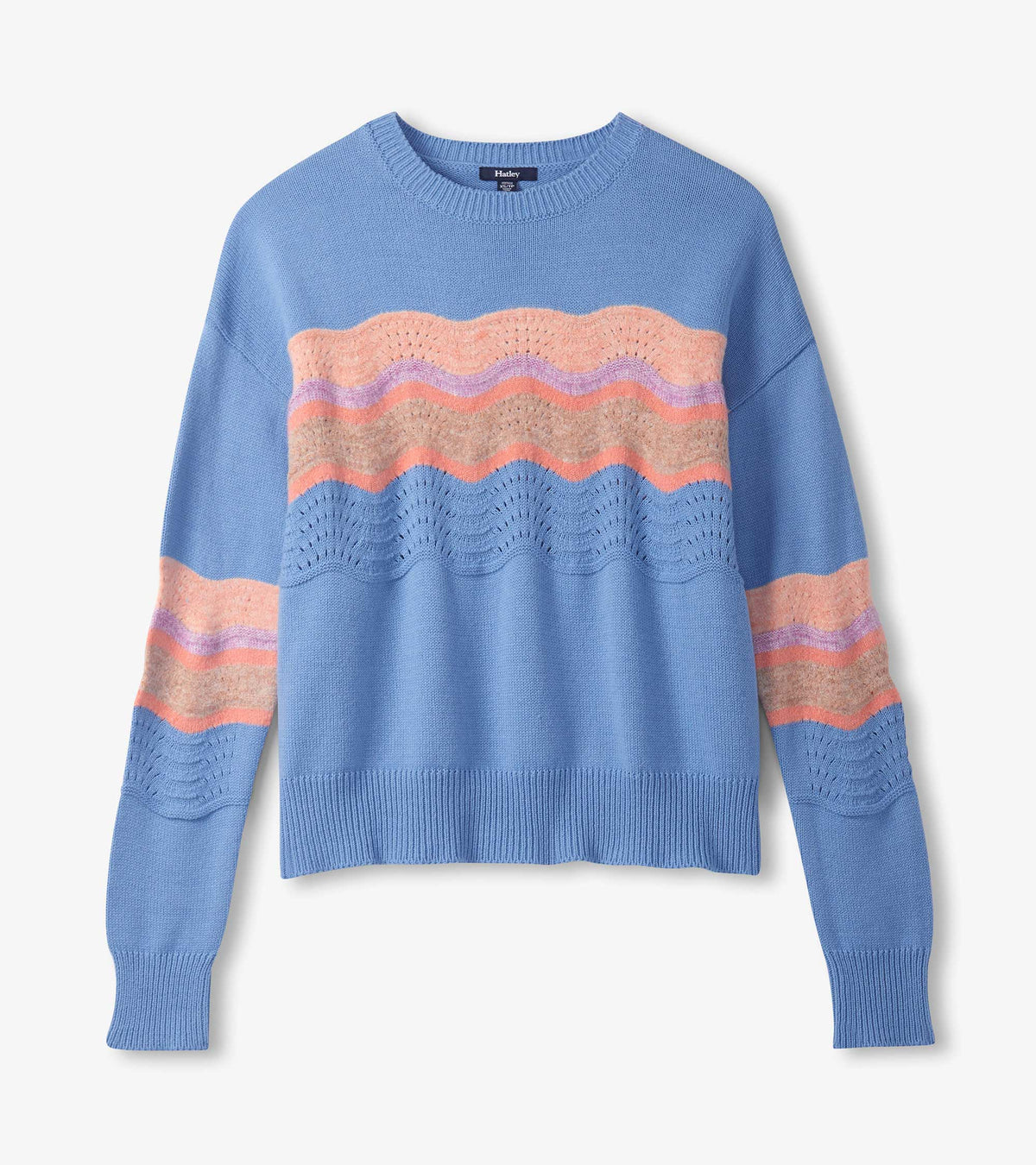 Pointelle Wave Sweater - Sky Blue Ripple - Hatley Women